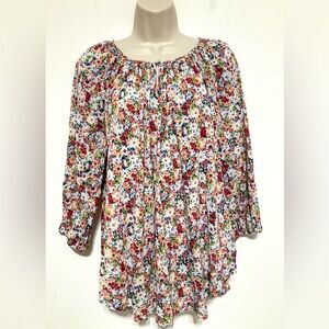 Women’s Chaps denim top XL floral